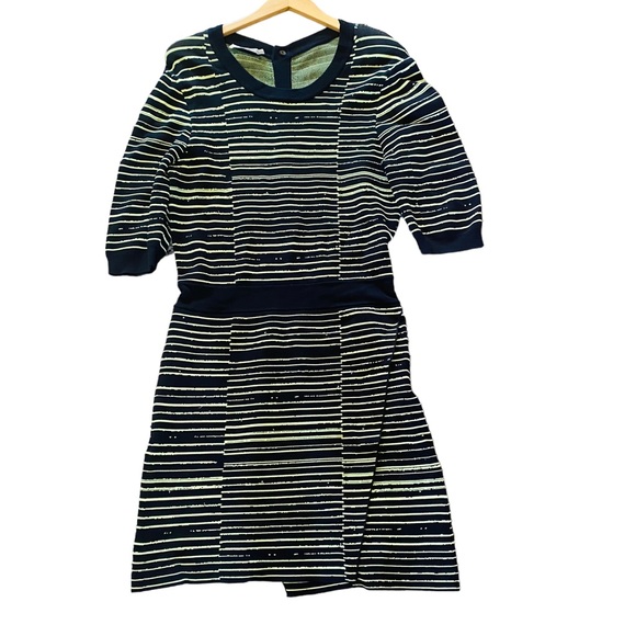 A.L.C. Culver Stripe Knit Dress Black and Green Size Medium - Picture 5 of 11